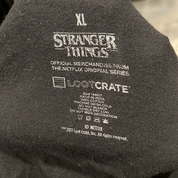 🚲 Eleven 🌼 Stranger Things Shirt Large Loot Crate Original Demogorgon Mike - Picture 4 of 4